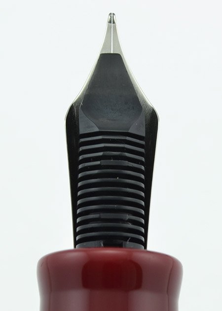 Delta Hippocratica Fountain Pen - Blue & Red Resin, Rhodium Trim